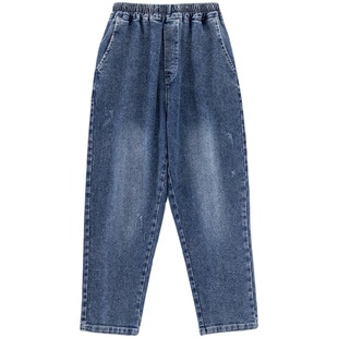 胖童男大童牛仔裤2025新款青少年春秋装休闲长裤加肥加大裤子宽松