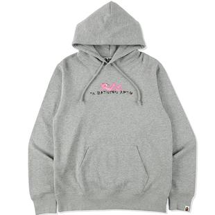BAPE联名男装卡通粉红豹迷彩钻石印花连帽卫衣114906H