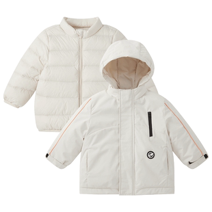 博睿恩男女宝宝羽绒服冬款婴童中长款外套一衣三穿保暖防风