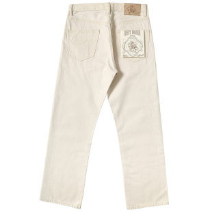 西游记系列11OZ棉籽壳白胚棉麻质感白龙马701直筒牛仔裤 MMC窄幅