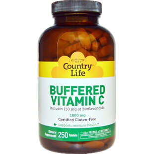 美国Country Life缓释维生素C含钙 生物类黄酮BUFFERED Vitamin C
