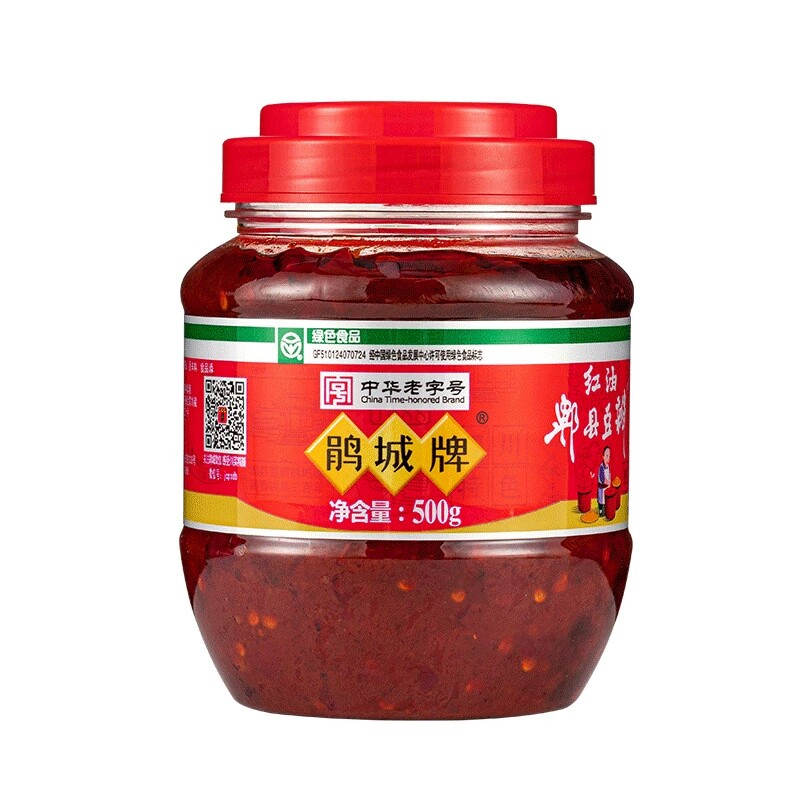 鹃城牌郫县红油豆瓣酱500g正宗四川娟城辣椒酱家用炒菜调料商用
