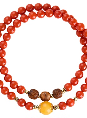 原矿南红玛瑙满色双层手串