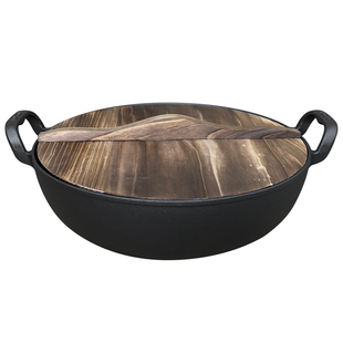 欧盟标准33/36cm聚油大炒锅铸铁锅深炖锅无涂层燃气电磁炉炒菜锅