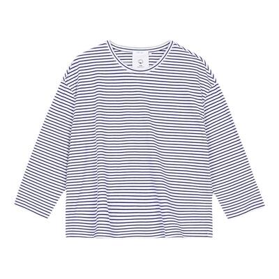 kleeklee环保棉条纹八分袖T恤