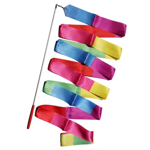 艺术体操彩带舞蹈儿童彩带飘带丝带跳舞体操手甩带玩具舞蹈彩带棒