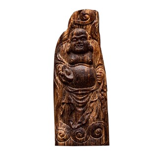 【弥勒笑佛】缅甸金三角白棋楠沉水级天然熟结老料沉香吊坠7.68g