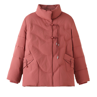 大码女装中老年冬装短款羽绒服200斤妈妈加厚白鸭绒保暖外套洋气