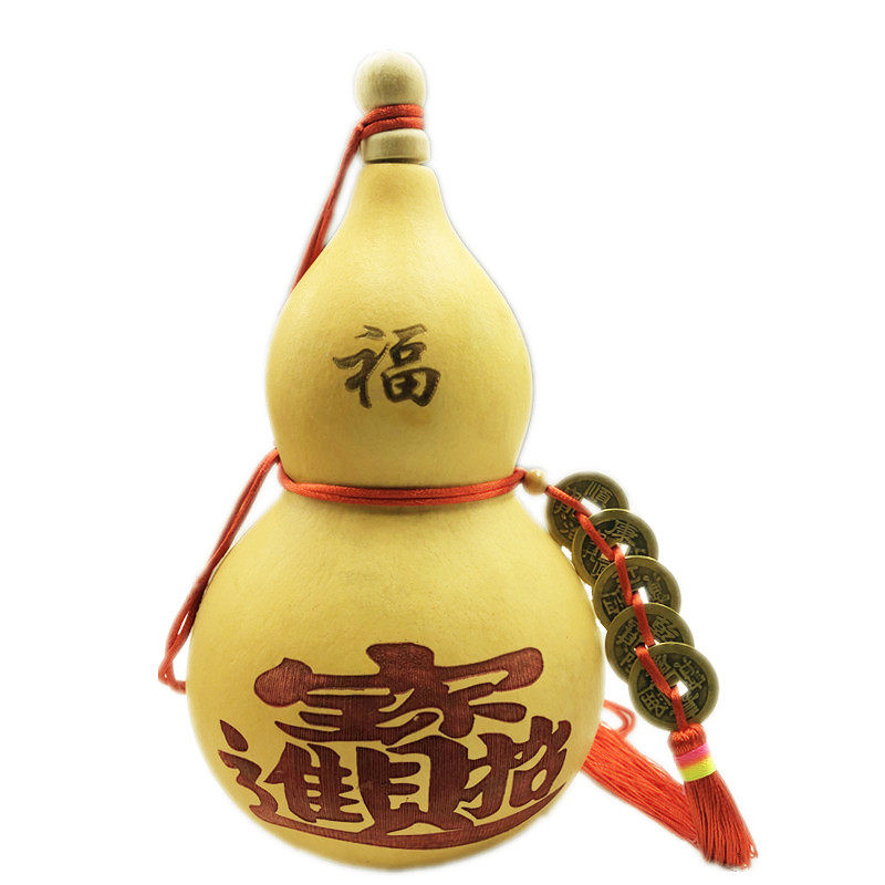 天然开口特大葫芦五帝钱挂件真胡芦门口卧室带盖八卦客厅葫芦摆件