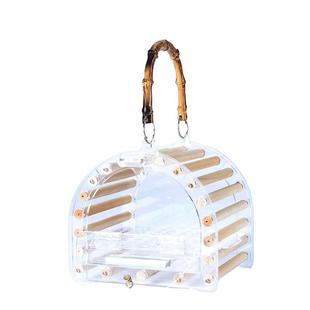 鹦鹉外出笼亚克力鸟笼手提便携鹦鹉笼子虎皮牡丹观赏迷你外带鸟笼