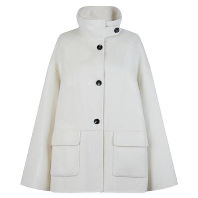 JAN AN NO 简爱诺绵羊毛米白色气质宽松大衣外套冬新款J2570136DY