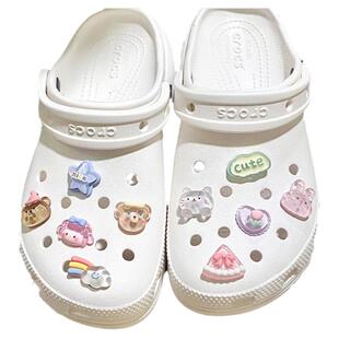 Mkop洞洞鞋配饰高级感鞋扣配件透明云彩小熊鞋花适配Crocs/Cross