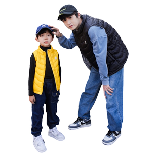 韦氏秋冬亲子儿童男童女童宝宝马甲背心外套短款羽绒轻薄