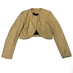 CCA自制美式复古短款亮片编织西装外套亮闪闪演出长袖坎肩外搭女