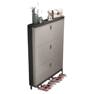 鞋柜家用门口2025新款爆款高档超薄翻斗收纳柜一体靠墙入户门小窄