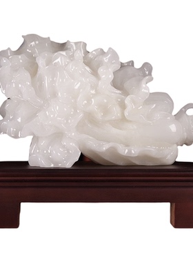 天然玉石玉白菜摆件开业礼品