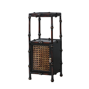 竹花几花架大漆筇竹家具竹编置物博古架新中式茶具收纳展示架茶柜