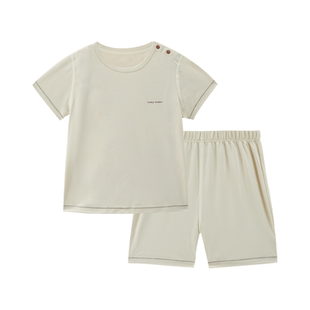 LK儿童家居服莫代尔套装男童夏季安睡空调服女童宝宝睡衣抗菌透气