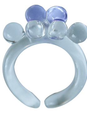 七隐 手工玻璃戒指指环简约戒圈 高级感手工玻璃戒指 透明小众戒