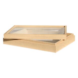 昆虫蝴蝶标本盒插针盒松木实木玻璃标本框diy手工植物存放展示盒