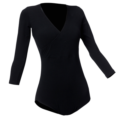 舞蹈高领黑色长袖基训练功服