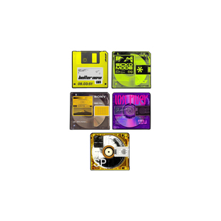 TLP套贴 CD盒磁盘仿真彩色设计感贴纸唱片复古行李箱INS风机车贴