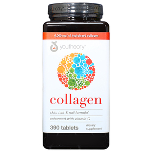 美国直邮Youtheory Collagen胶原蛋白片18种氨基酸含维生素C345片