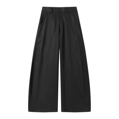 立体剪裁棉感弯刀阔腿长裤