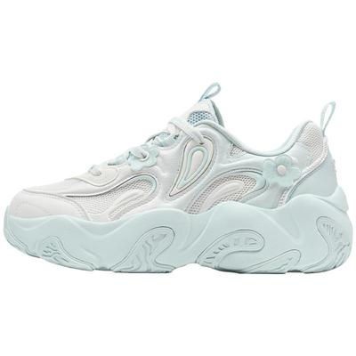 特步花瓣鞋3.0休闲鞋冬季女鞋革网增高轻便运动鞋复古老爹鞋棉鞋