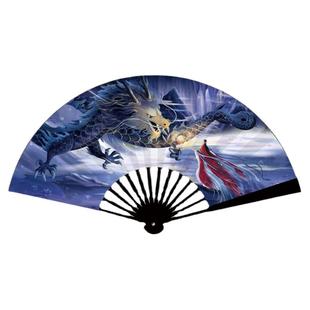 山海经古风折扇男中国风折叠扇子小巧便携女仙气撕不烂绢布舞蹈扇