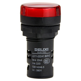 德力西指示灯黄色绿色红色AD16 220v 380v 24v led信号灯LD11-22D