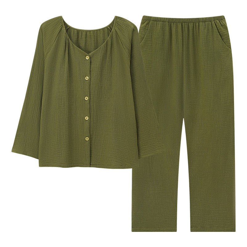 康汝雅春秋季纯棉可外穿女家居服