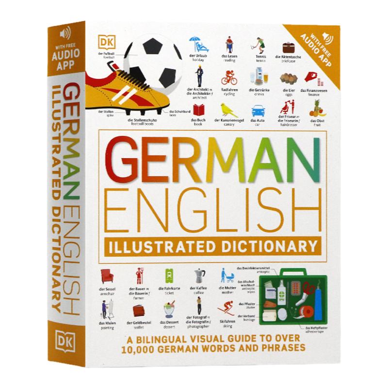 DK语言字典德语-英语双语图解字典英文原版 German English Illustrated Dictionary 德英双语视觉词典字典语言学习工具书词汇指南