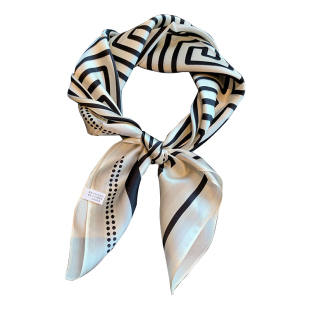 杭州丝绸100%桑蚕丝丝巾韩版条纹波点真丝围巾女68cm方巾领巾披肩