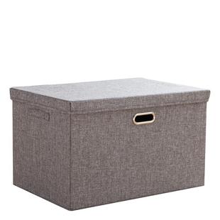 加厚衣服收纳箱家用布艺棉麻衣柜被子衣物整理盒子可折叠有盖大号