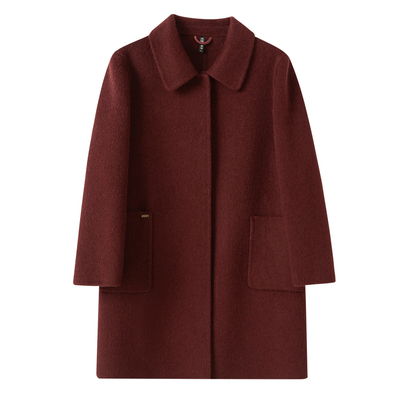 中老年妈妈双面呢大衣羊毛呢外套