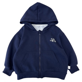 男童春秋外套2025新款儿童韩版连帽拉链开衫卫衣帽衫秋冬加绒上衣