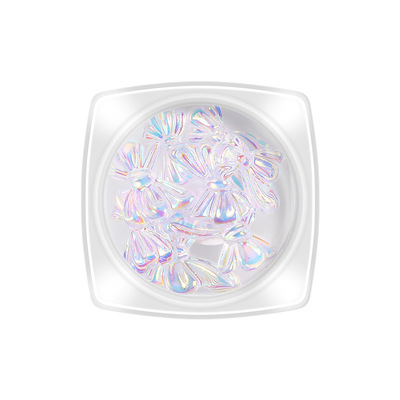 美甲极光蝴蝶结饰品幻彩透明立体