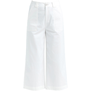 白色七分阔腿裤女夏薄款天丝裤子2026新款休闲7分冰丝女裤直筒裤