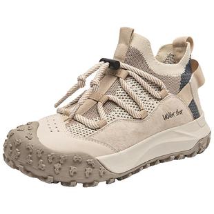 Walker Shop休闲鞋女徒步鞋厚底防滑透气2025春季新款运动鞋女鞋