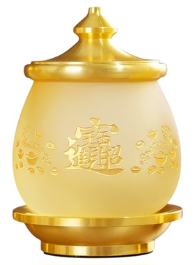 圣水杯供奉财神爷观音佛堂