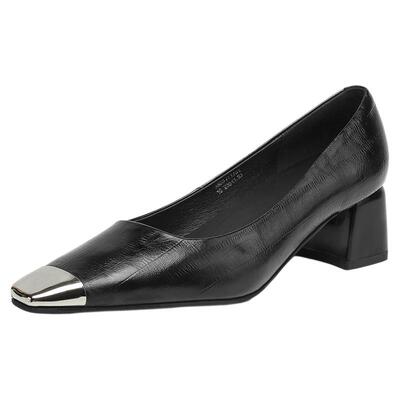 星期六软底粗跟浅口通勤女单鞋