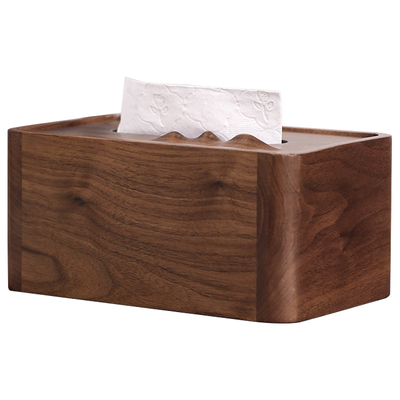 轻奢实木！新中式家用桌面纸巾盒