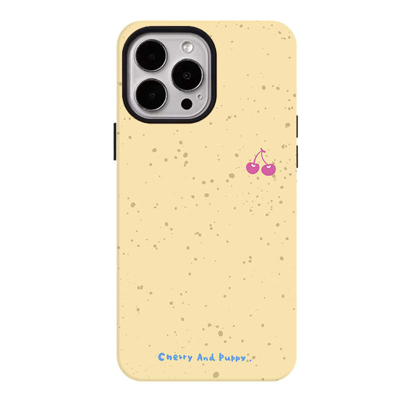 樱桃小狗适用苹果17promax手机壳iphone16pro菲林磁吸支架个性华为P80小米15小众vivo防摔保护壳oppo简约奶油