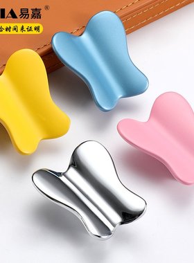 易嘉现代简约轻奢黄色创意拉手个性柜门儿童把手抽屉蝴蝶橱柜衣柜