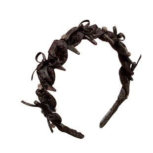 韩国高级感布艺缠绕蝴蝶结发箍水钻带齿时尚百搭头箍防滑压发发箍