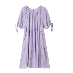 孕妇装夏季连衣裙女小个子高级感冰丝大码夏装宽松法式长款裙子夏