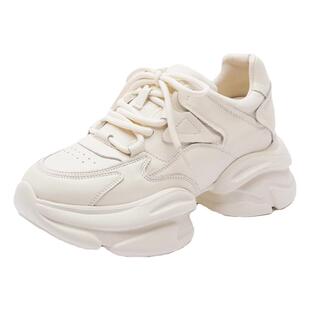 全牛皮老爹鞋女款2025新款春秋鞋子女增高厚底真皮小白休闲运动鞋