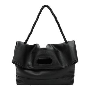 BOAT TAIL&CK大容量通勤上课托特包女款2025新款超软黑色斜挎大包