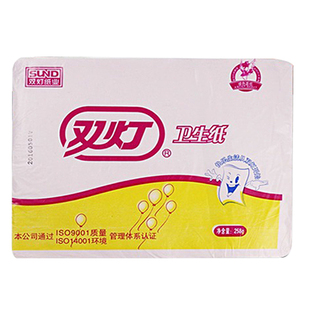 双灯卫生纸厕纸实惠装红色平板30包草纸厕所纸刀纸258家用整箱批